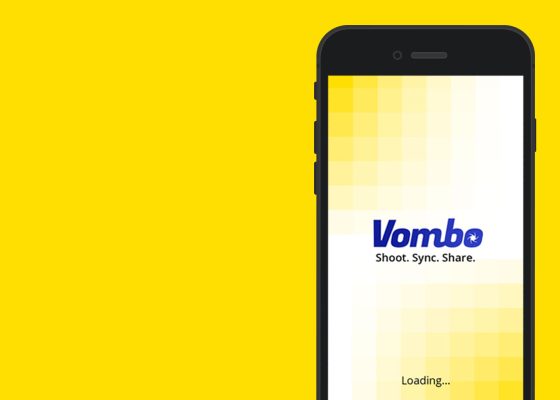 Vombo app design on mobile phone