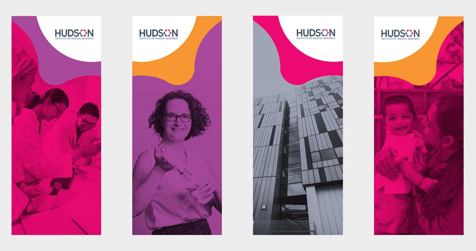 Set of Hudson pull up banners using updated brand