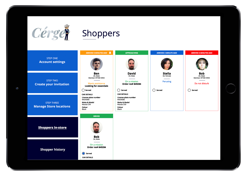 portal view of cerge app